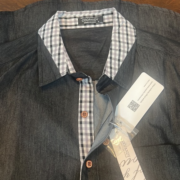 COOFANDY Men's Casual Dress Shirt Button Down — Long-Sleeve Denim. Small. NWT. - Picture 13 of 13